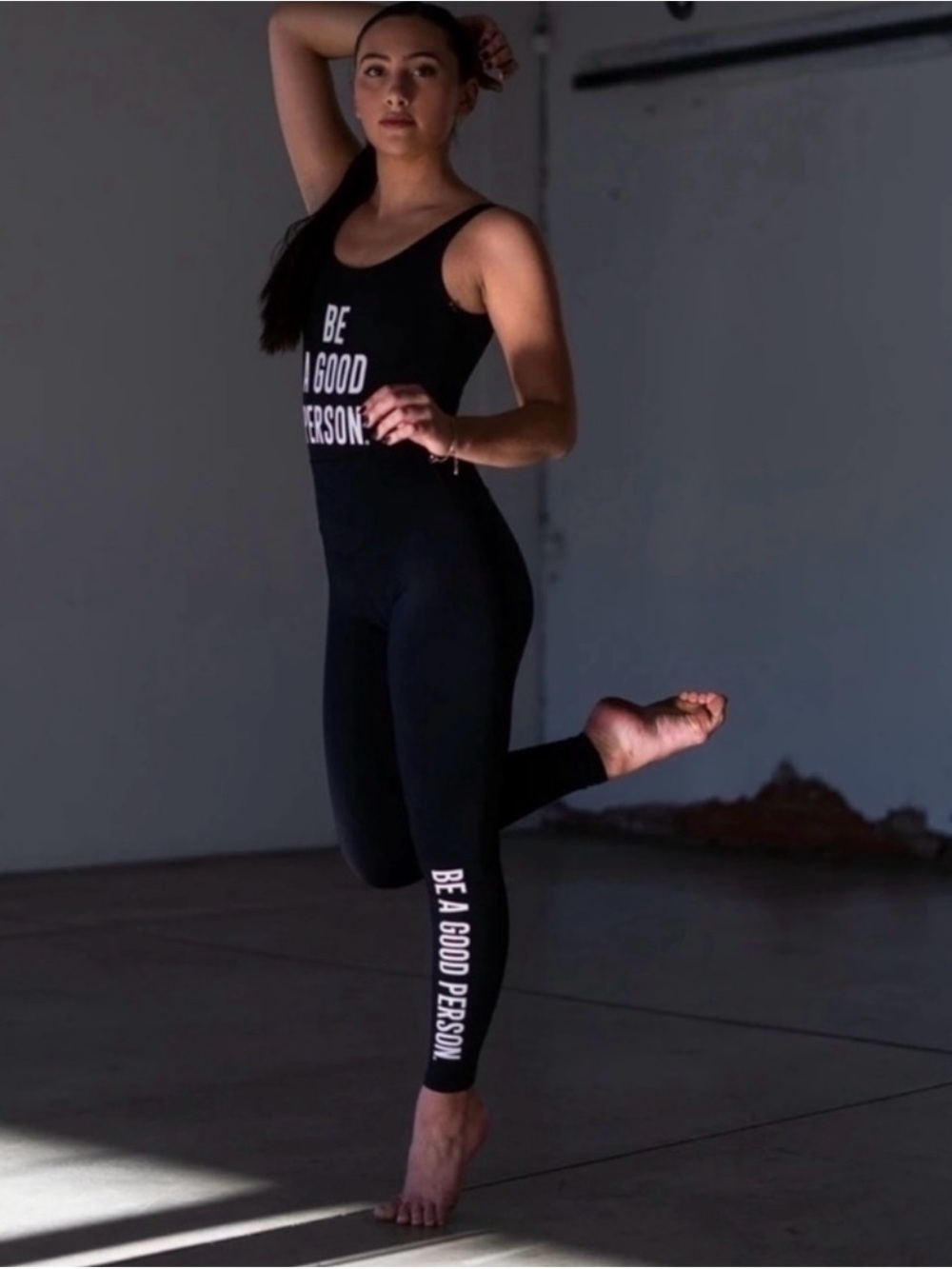 Be A Good Person BAGP High Rise Logo Leggings Small Black Athleisure